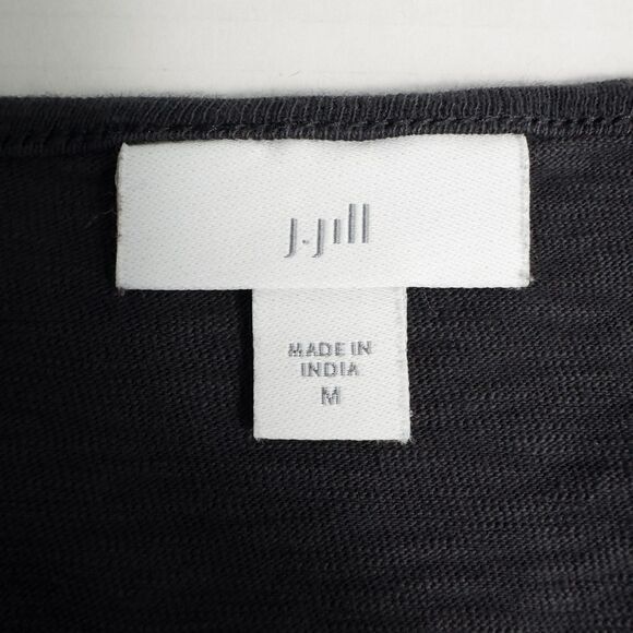 J Jill Embroidered Cotton Tunic Shift Dress Womens Medium Gray Boho Lagenlook - Picture 3 of 16